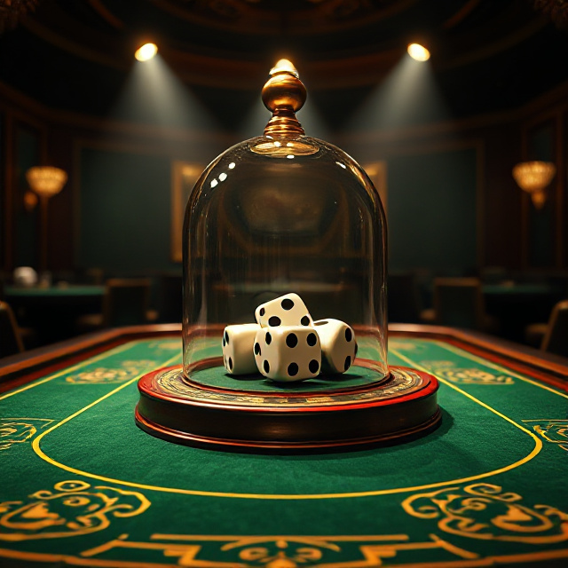 Sic Bo Hi-Lo dice table at an Asia Gaming live casino with dice in a dome
