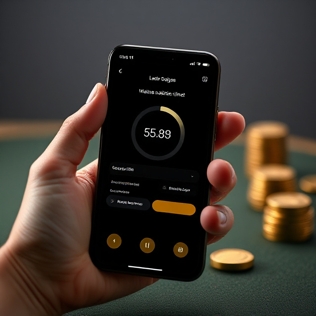 Smartphone showing a gambling session limit and timer app