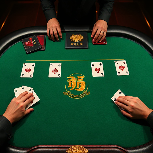 Bull Bull Niu Niu card table at an Asia Gaming live casino with cards dealt to banker and player