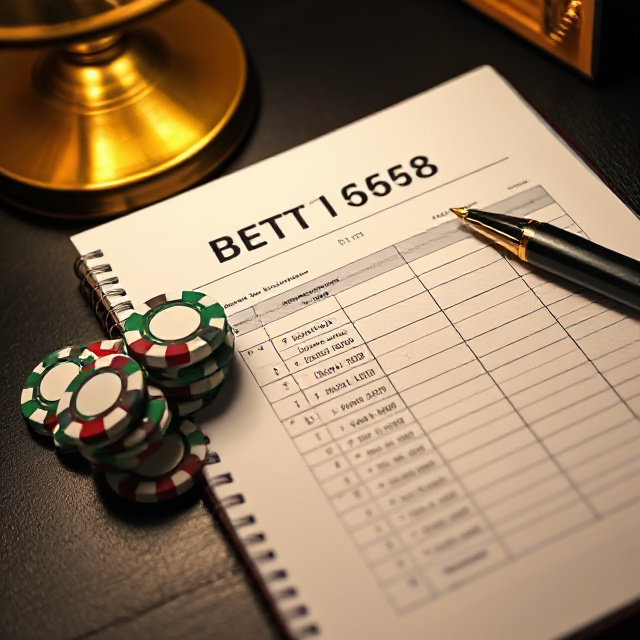 Responsible gambling bankroll management with chips and budget notes