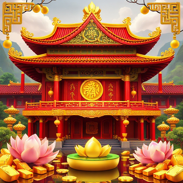 Jade Temple Riches Southeast Asian temple fortune online slot game artwork