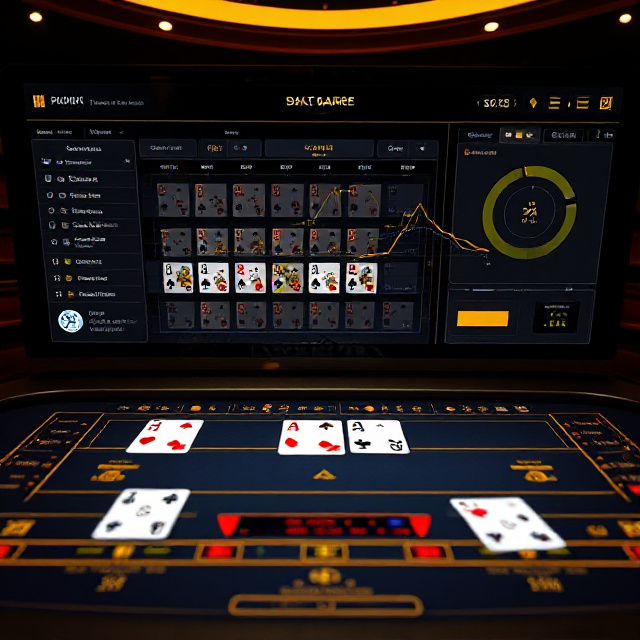 Software dashboard showing real-time card tracking and baccarat score updates