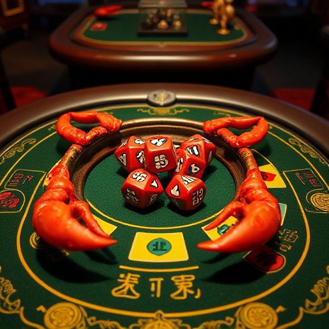 Belangkai King Crab live table with crab dice and betting zones